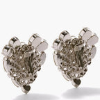 Rhinestone Heart Clip-On Earrings