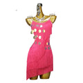 Latin Ballroom Dance Dress – Rhinestone Tassel Competition Gown