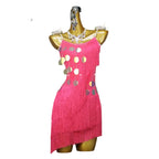 Latin Ballroom Dance Dress – Rhinestone Tassel Competition Gown