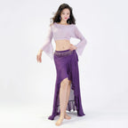 Flare Sleeve Belly Dance Set | Mesh Top & Slit Skirt