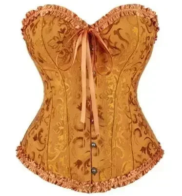 Victorian Overbust Corset | Floral Satin | Plus Size