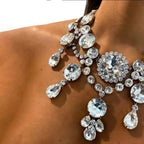 Rhinestone Necklace & Earring Set | Crystal Drop