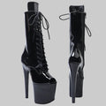 Patent 8-Inch Platform Pole Dance Ankle Boots