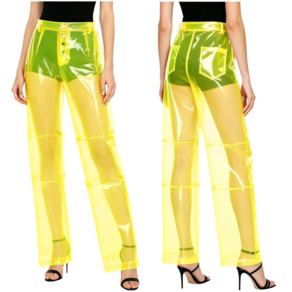 Transparent Trousers | Wide-Leg Color