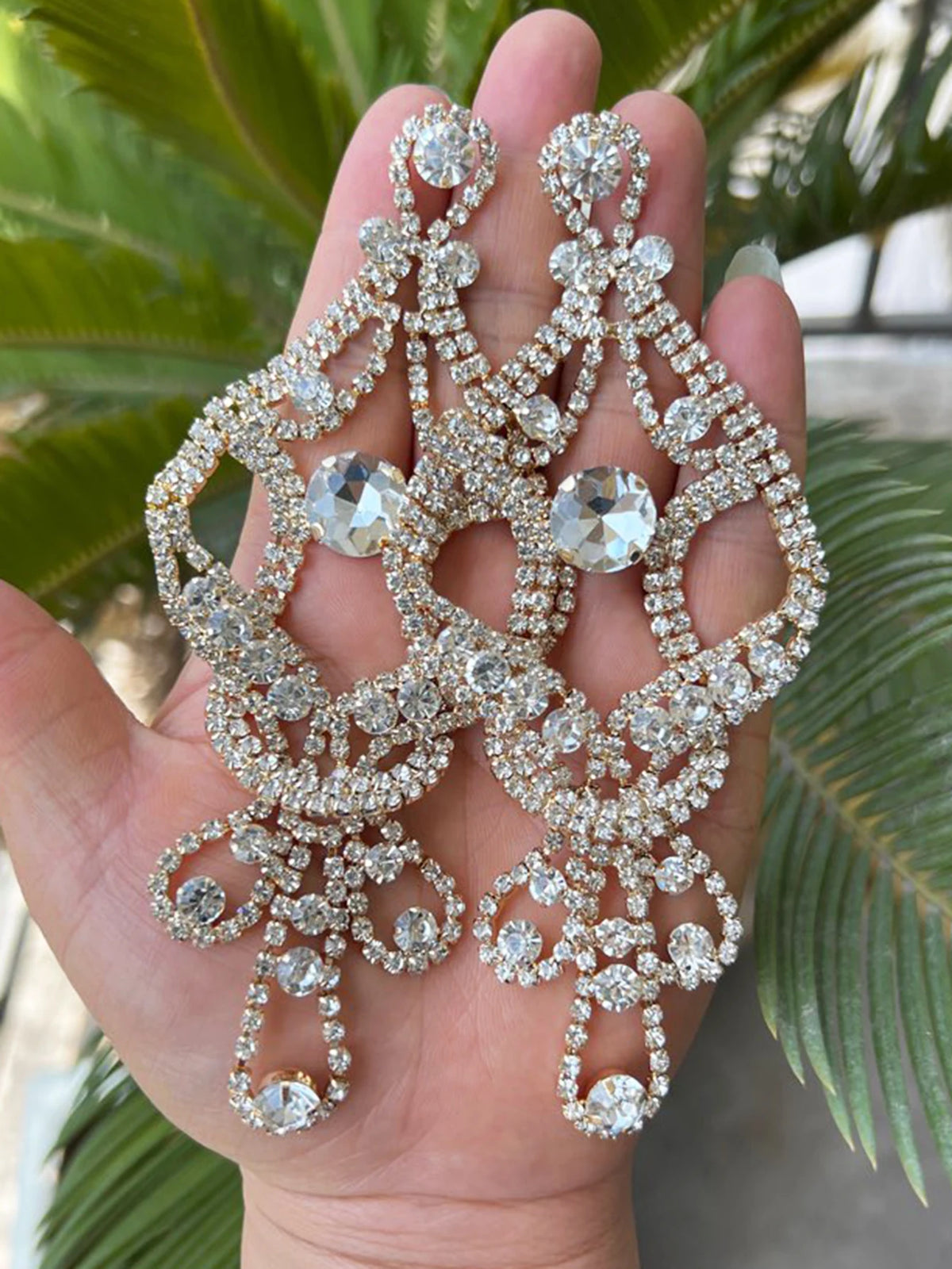 Rhinestone Drop Earrings | Round Sparkle | Clip or Pin