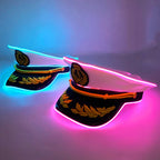 LED Glow Captain Hat | EL Wire Light-Up | Unisex