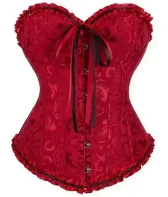 Victorian Overbust Corset | Floral Satin | Plus Size