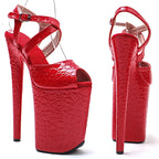 Stone Pattern Platform Sandals - 23cm Pole Dance Heels
