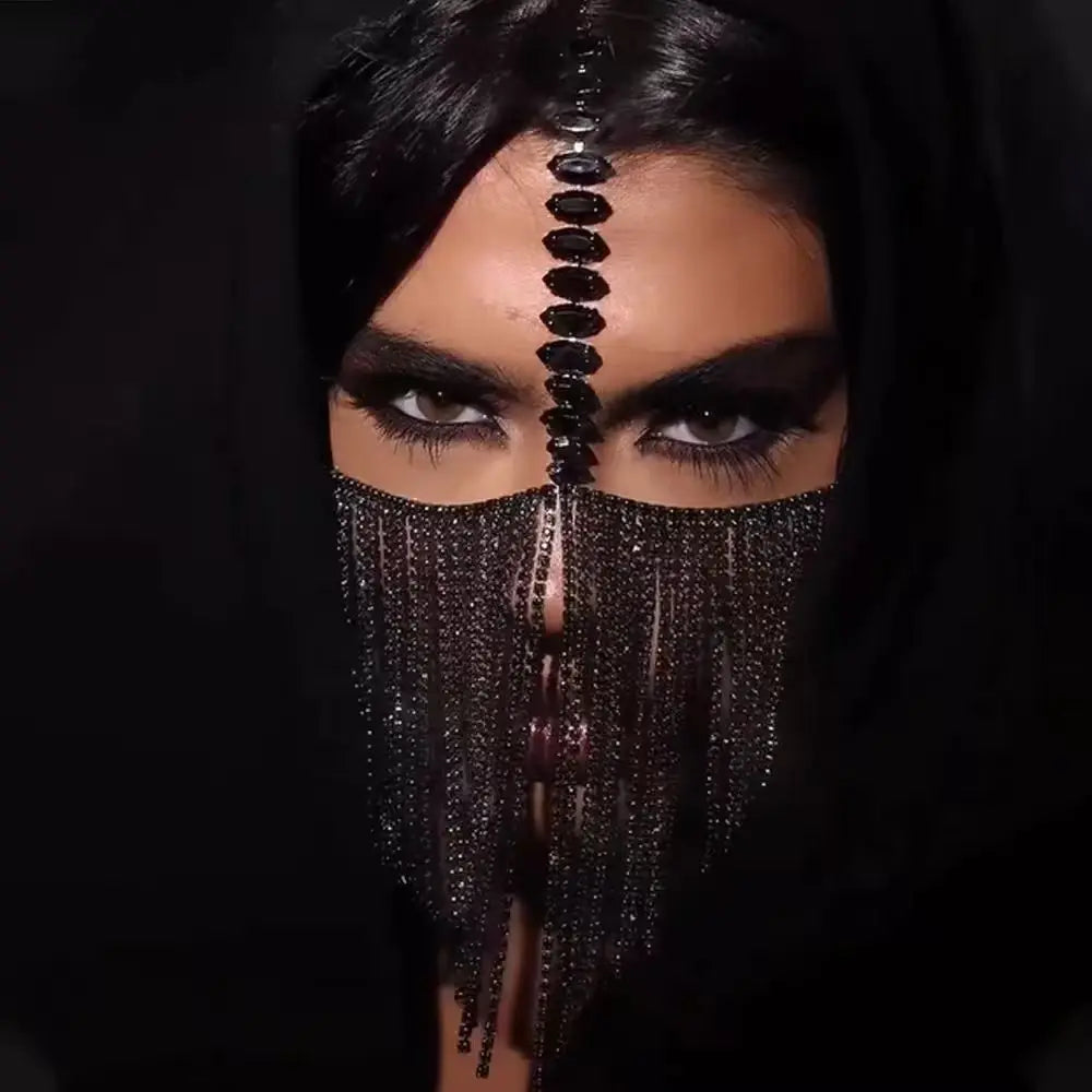 Crystal Drape Face Chain Mask