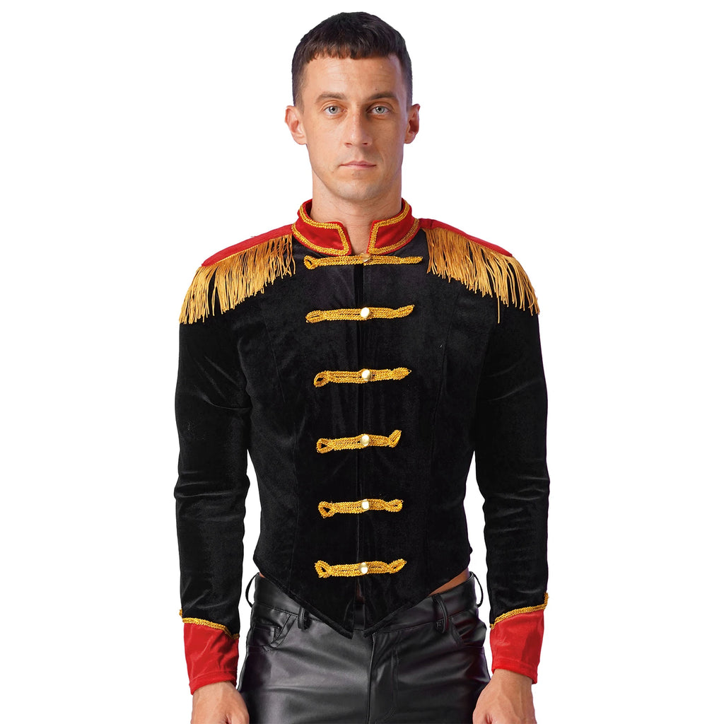 Ringmaster Velvet Jacket | Gold Braid | Circus Costume