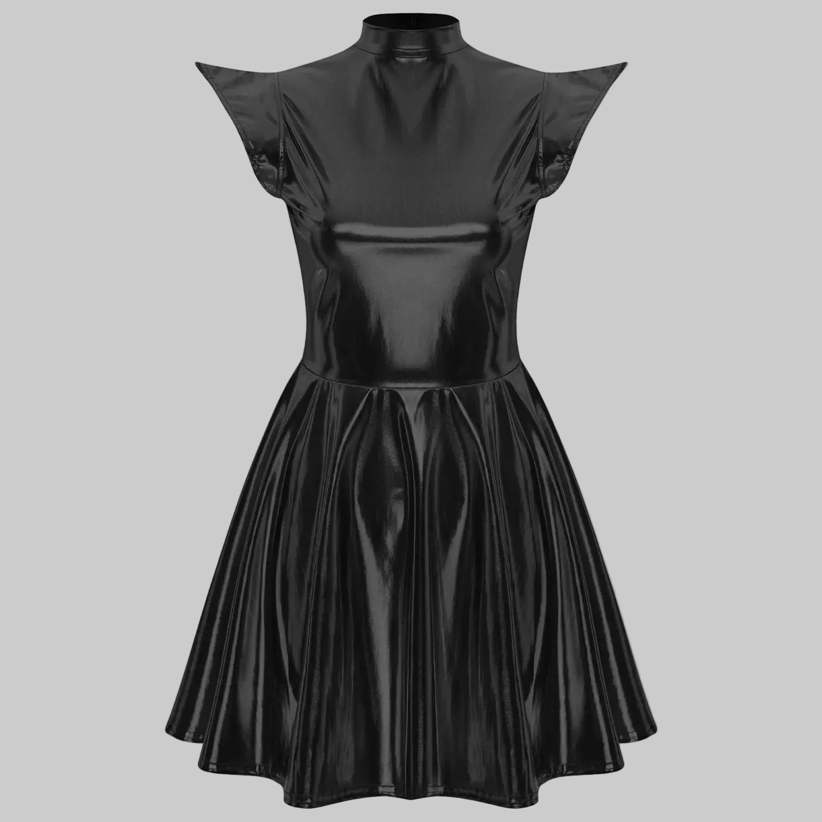 Holographic A-Line Performance Dress - Futuristic Stage Costume