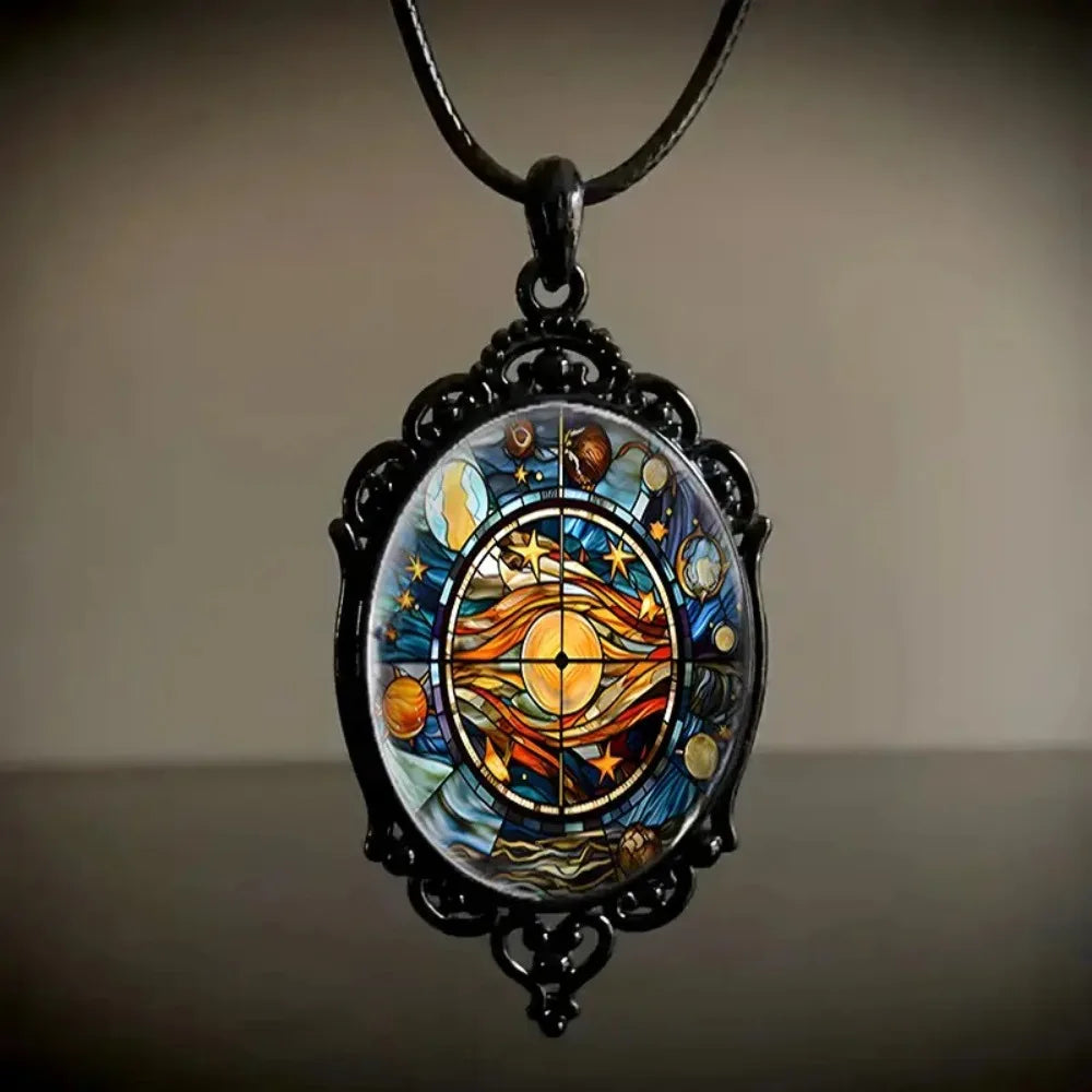 Gothic Glass Cameo Pendant Necklace | Sun Moon Witch | 7 Designs