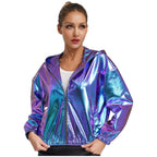 Holographic Hooded Zip Jacket | 5 Colors