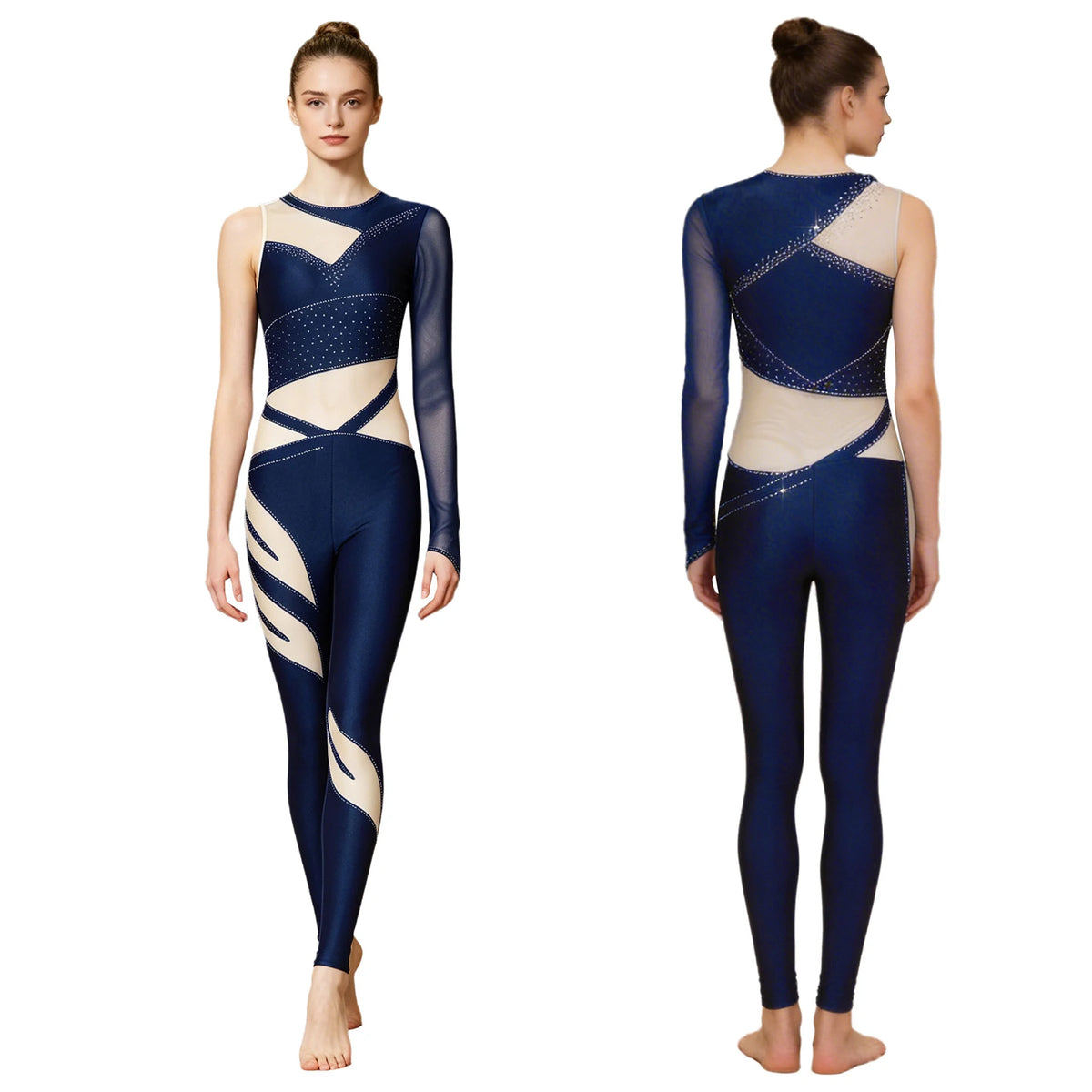 Women's Rhinestone Mesh Unitard | Multiple Styles | 20 Designs | S–3XL