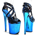 Suede Electroplate Platform Sandal Heel – 8 Inch Stage & Pole Dance
