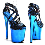 Suede Electroplate Platform Sandal Heel – 8 Inch Stage & Pole Dance