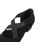 Flock Cross-Strap Dance Practice Heels | Teacher Shoe | 3.5cm