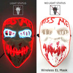 EL Wire Glow Purge Mask | 4 Flash Modes | 37 Styles | Rave & Festival
