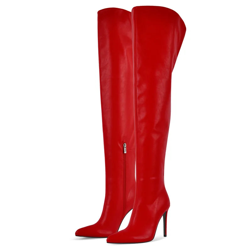 Pointed Over-the-Knee Boots | Stiletto Heel