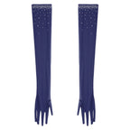 Rhinestone Mesh Gloves | Full Length | Dance