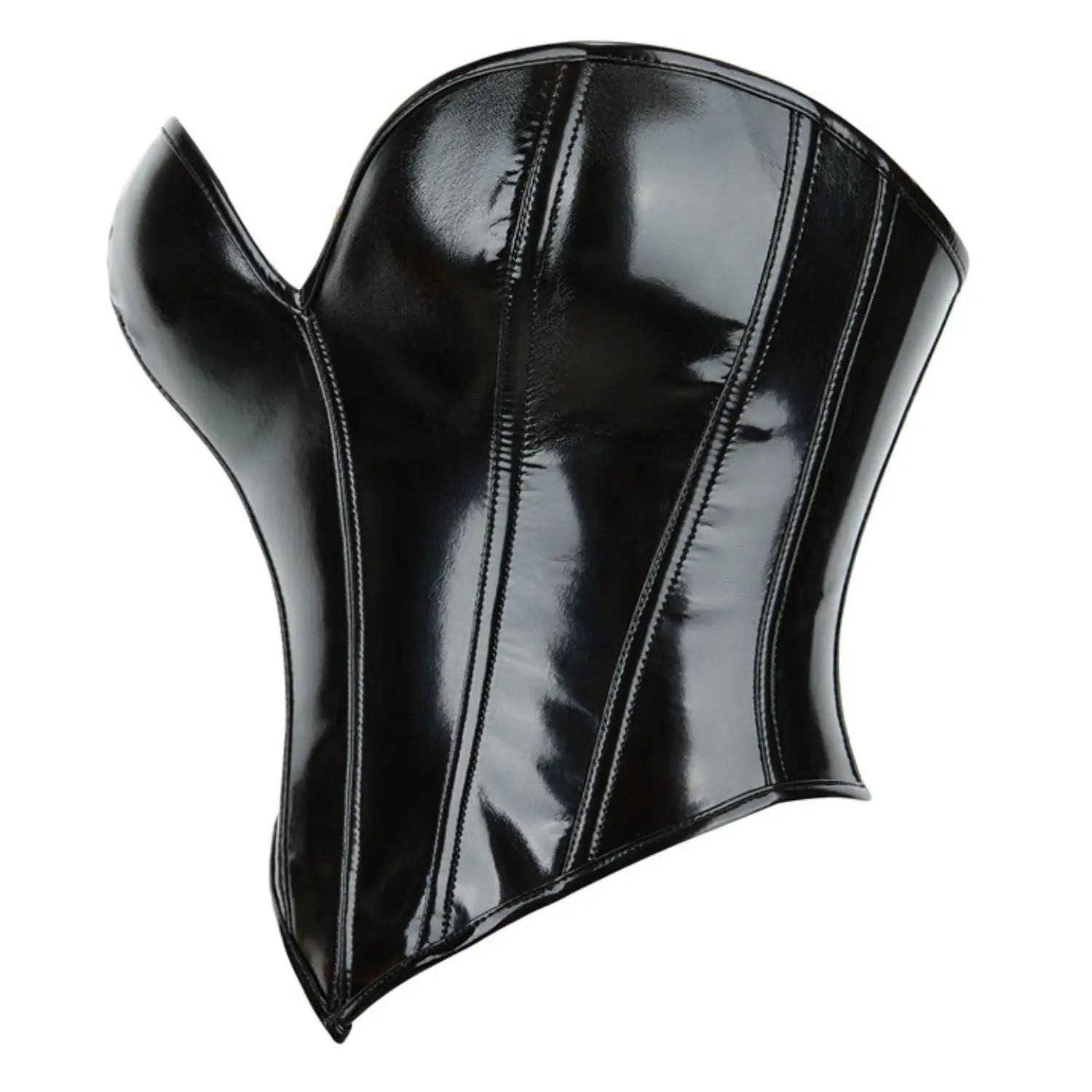 Shiny Patent Overbust Corset | Sweetheart | Black, White & Red