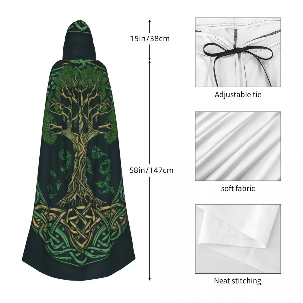 Celtic Tree of Life Hooded Cloak | Witch & Wicca Cape