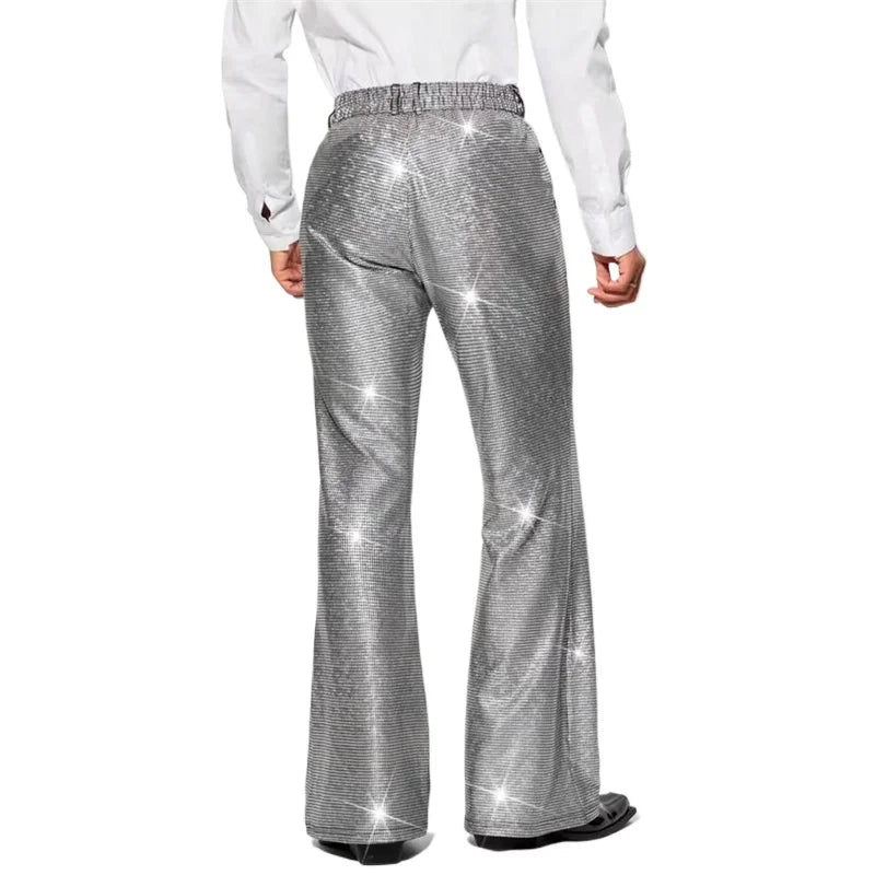 Men's Sequin Flare Pants | Wide Leg | Stage