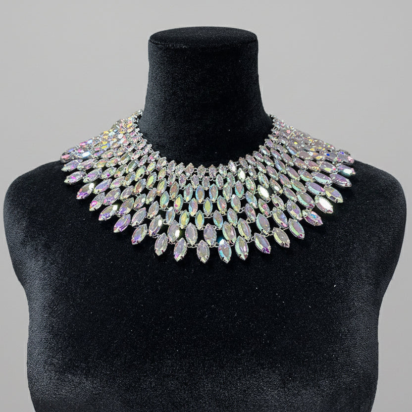 7-Layer Crystal Cascade Necklace - Statement Performance Jewelry