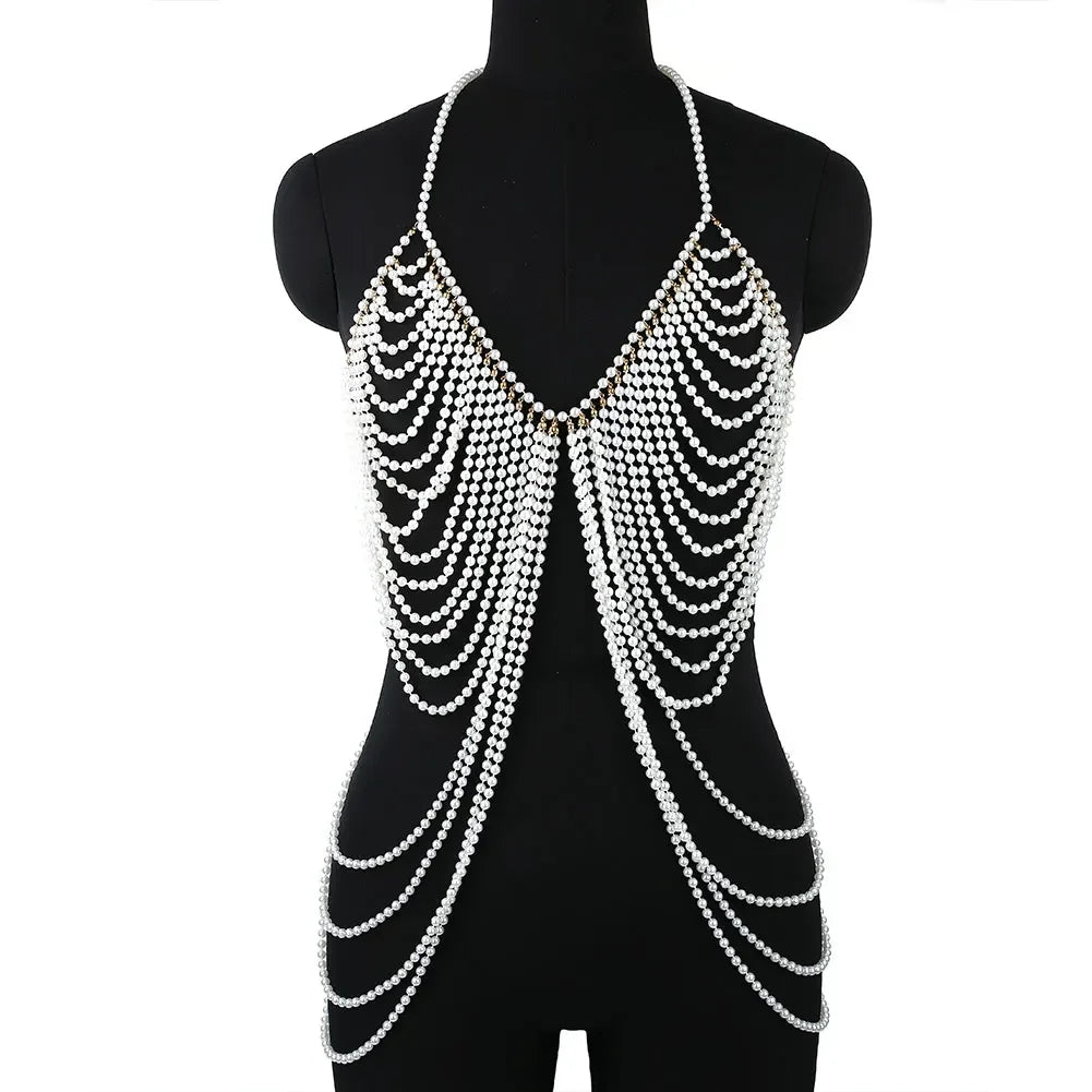 Pearl Shoulder Body Chain | Collar & Shawl