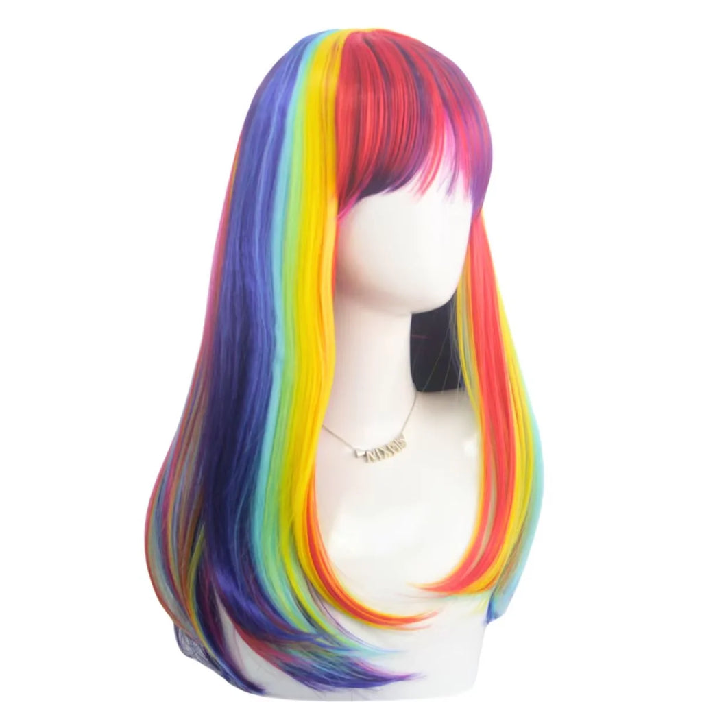 Rainbow Straight Wig | Bangs | Pride & Stage