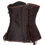 Steampunk Underbust Corset | Steel-Boned | Black & Brown