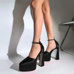Mary Jane Platform Pump | Ankle Strap | Chunky Heel
