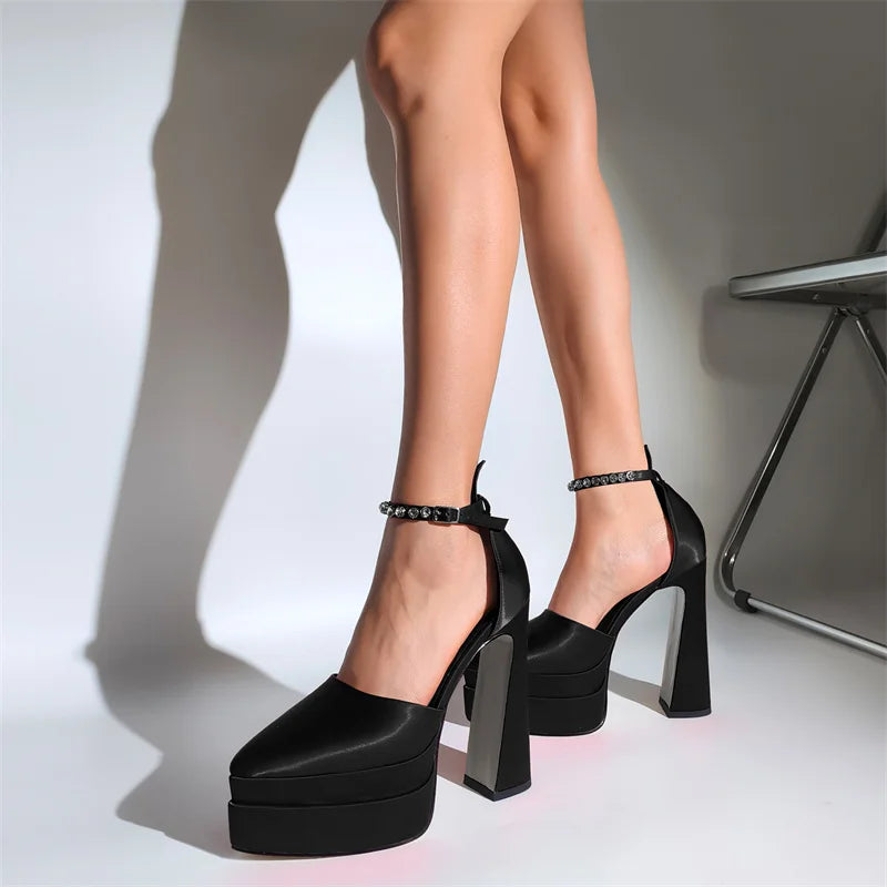 Mary Jane Platform Pump | Ankle Strap | Chunky Heel