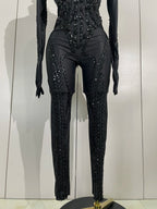 Mesh & Spandex Stage Jumpsuit | Slim Fit | S–XL