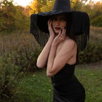 Witch Hat | Wide Brim Tassel | Gothic & Halloween