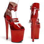 8-Inch Shiny Open-Toe Platform Sandals