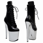 8-Inch Platform Ankle Boots - Lace-Up Dance Boots