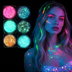 Glow-in-the-Dark Chunky Glitter Gel Set | 6pcs Body Glitter