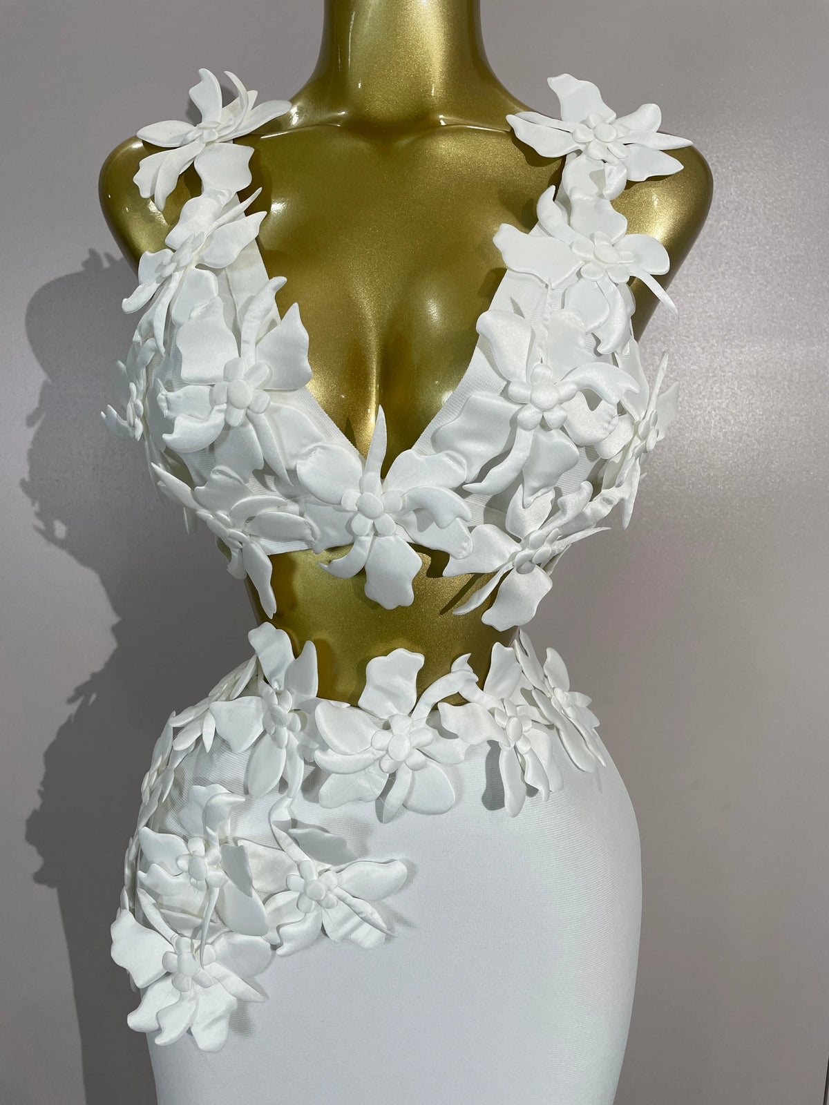 3D Floral Bodycon Maxi Dress | V-Neck | Pageant