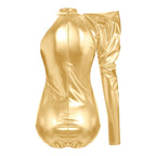 Metallic Bodysuit | Dramatic Puff Sleeve