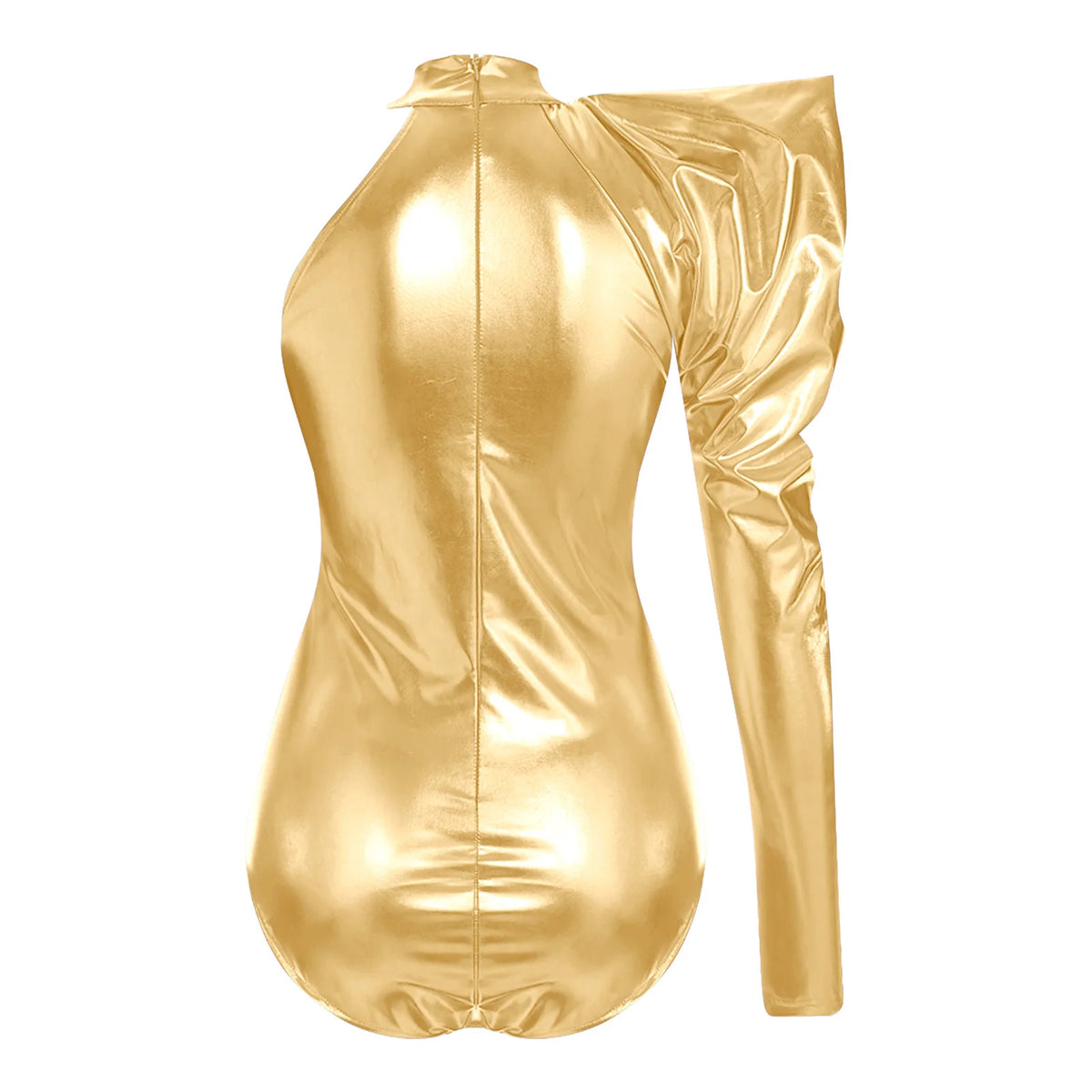 Metallic Bodysuit | Dramatic Puff Sleeve