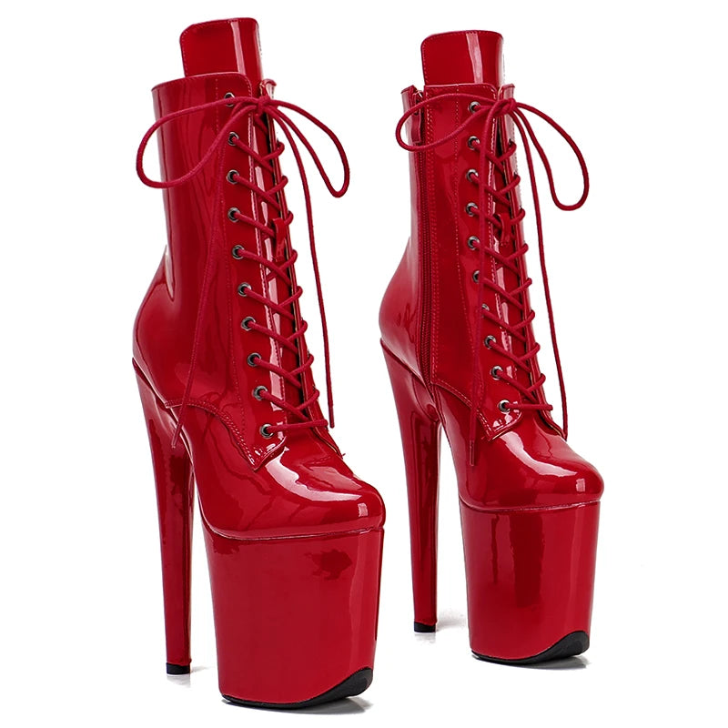 8-Inch Patent Platform Ankle Boots | Multi-Color