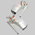 8-Inch Snakeskin Platform Heels - Exotic Pole Dance Sandals
