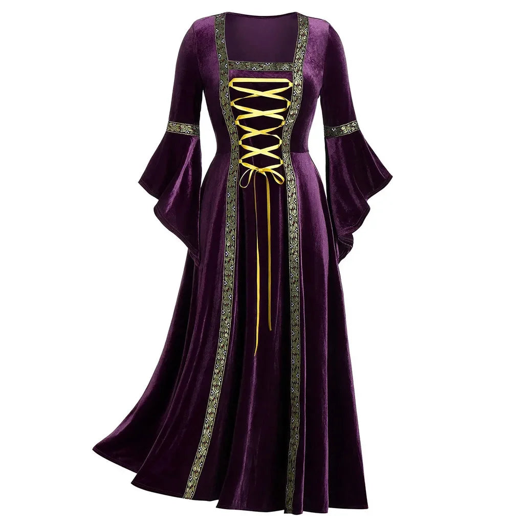 Medieval Lace-Up Gown | Long Sleeve | Floor-Length