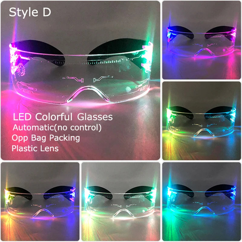 LED Acrylic Visor Glasses | 12-Mode Light-Up Rave Eyewear