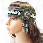 Tribal Belly Dance Arm & Wrist Set | Bronze Beads & Conch