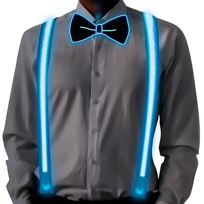 LED Light-Up Suspenders & Neon Bow Ties | Glow Party Accessories | 14 Styles