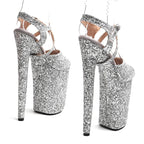 9-Inch Glitter Platform Heels - Ultra High Exotic Dance Sandals