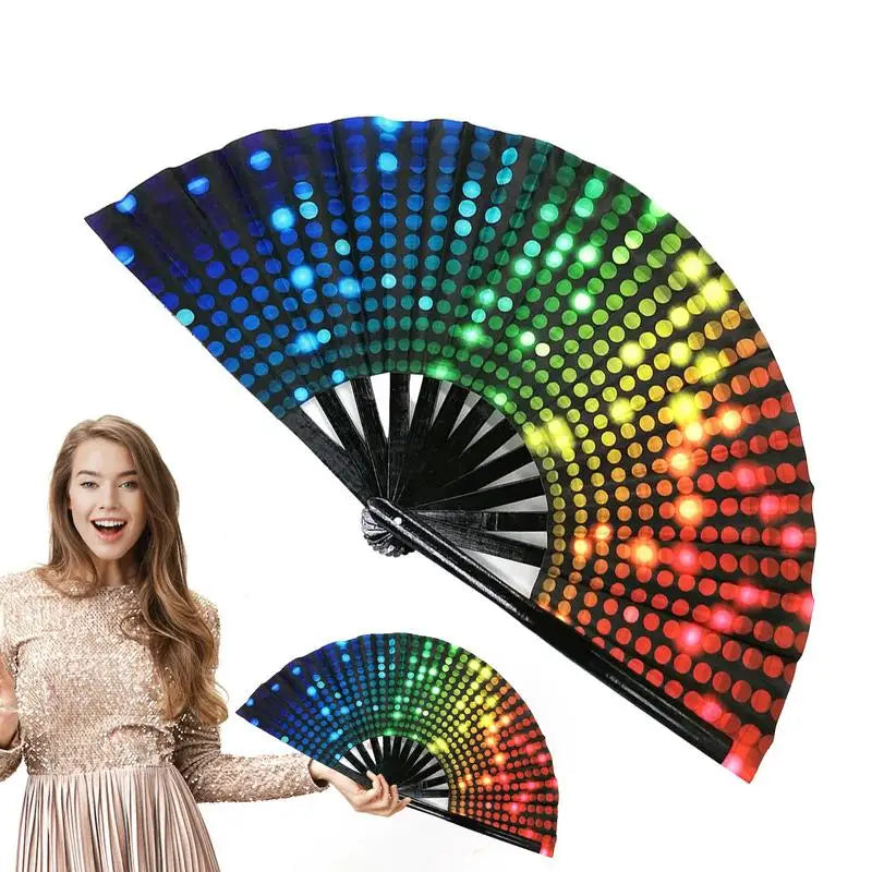 Rainbow Folding Hand Fan | Dance & Performance