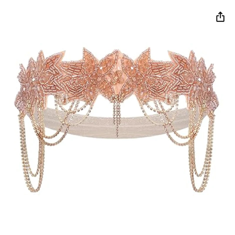 1920s Rhinestone Chain Headband | Gatsby & Gothic | 3 Colors